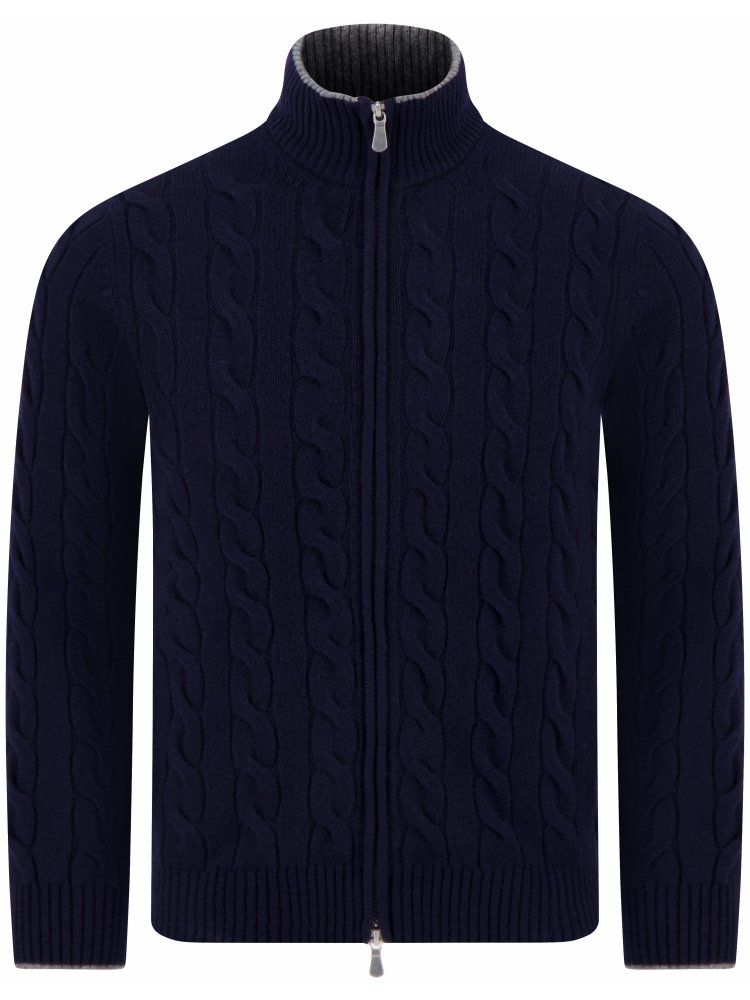 cardigan full zip in lana 23161 19672 598 GRAN SASSO 