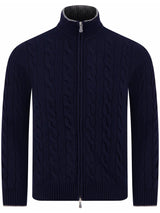 GRAN SASSO cardigan full zip in lana Blu