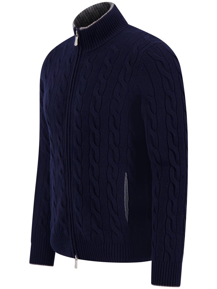 cardigan full zip in lana 23161 19672 598 GRAN SASSO 