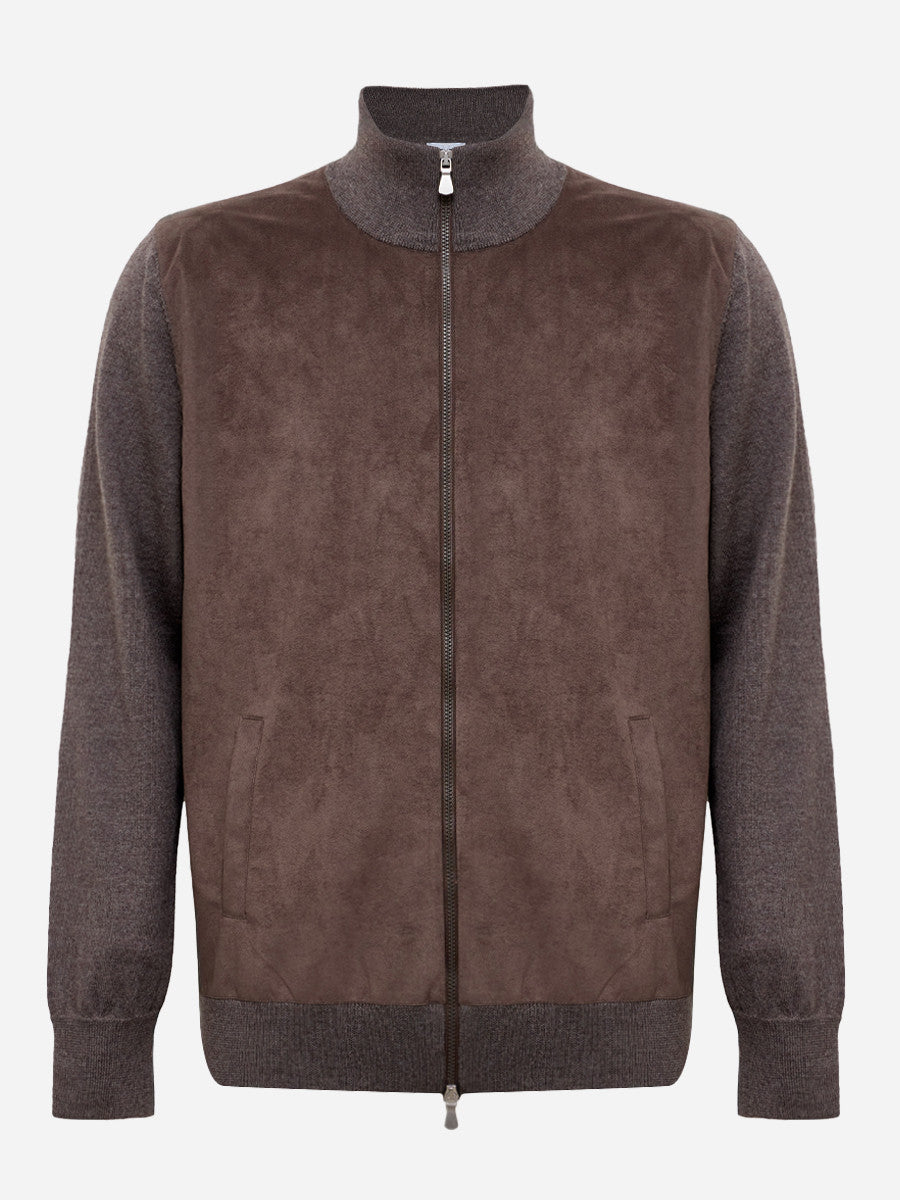 giubbino in lana merinos e alcantara 57155 14239 046 GRAN SASSO 
