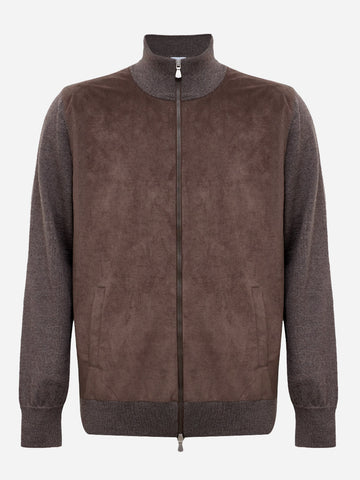 giubbino in lana merinos e alcantara 57155 14239 046 GRAN SASSO 