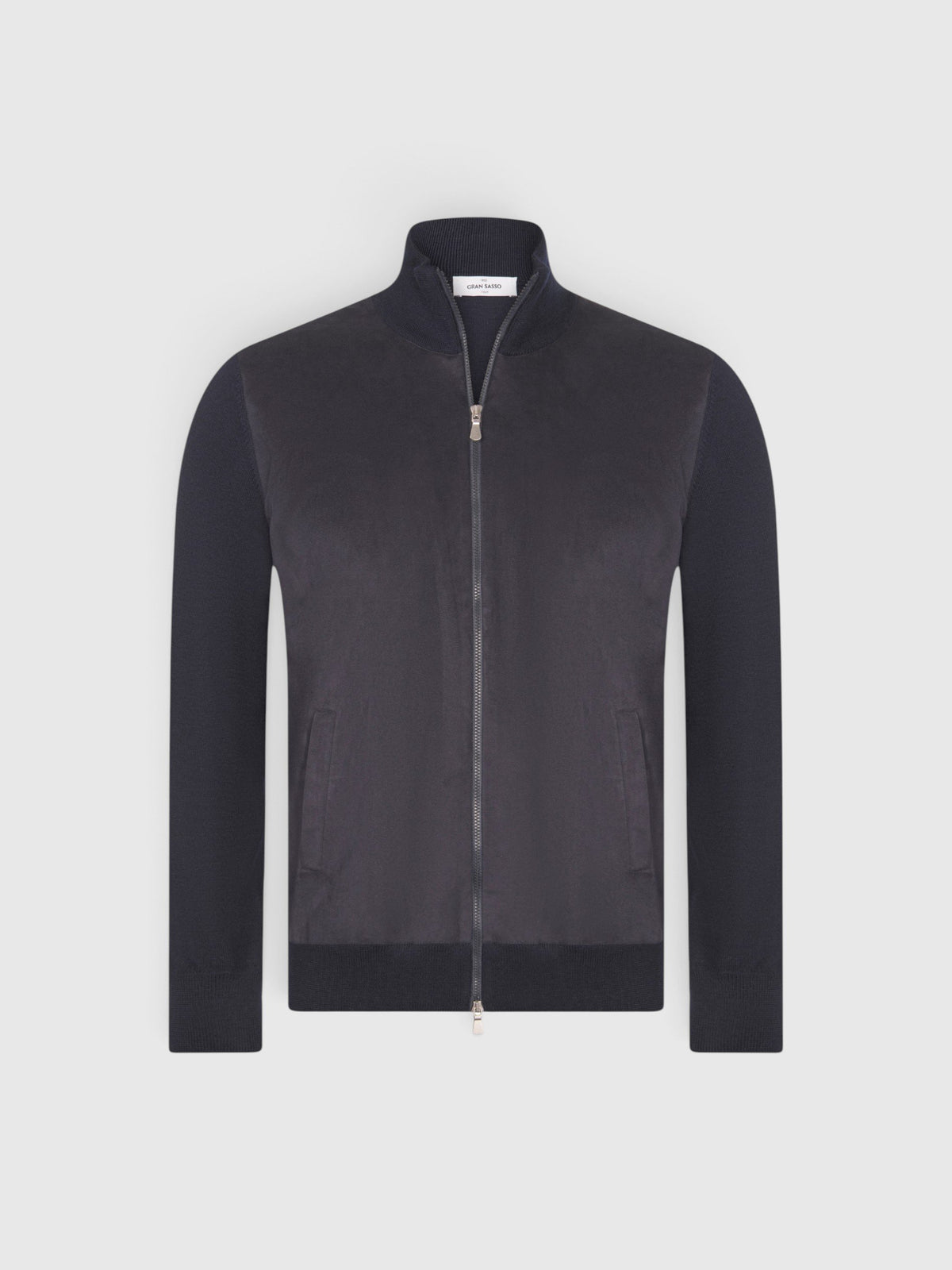 giubbino in lana merinos e alcantara 57155 14239 598 GRAN SASSO 