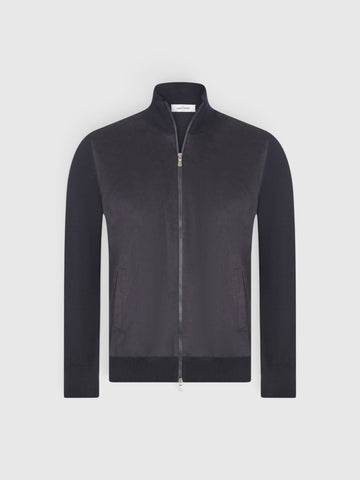 giubbino in lana merinos e alcantara 57155 14239 598 GRAN SASSO 