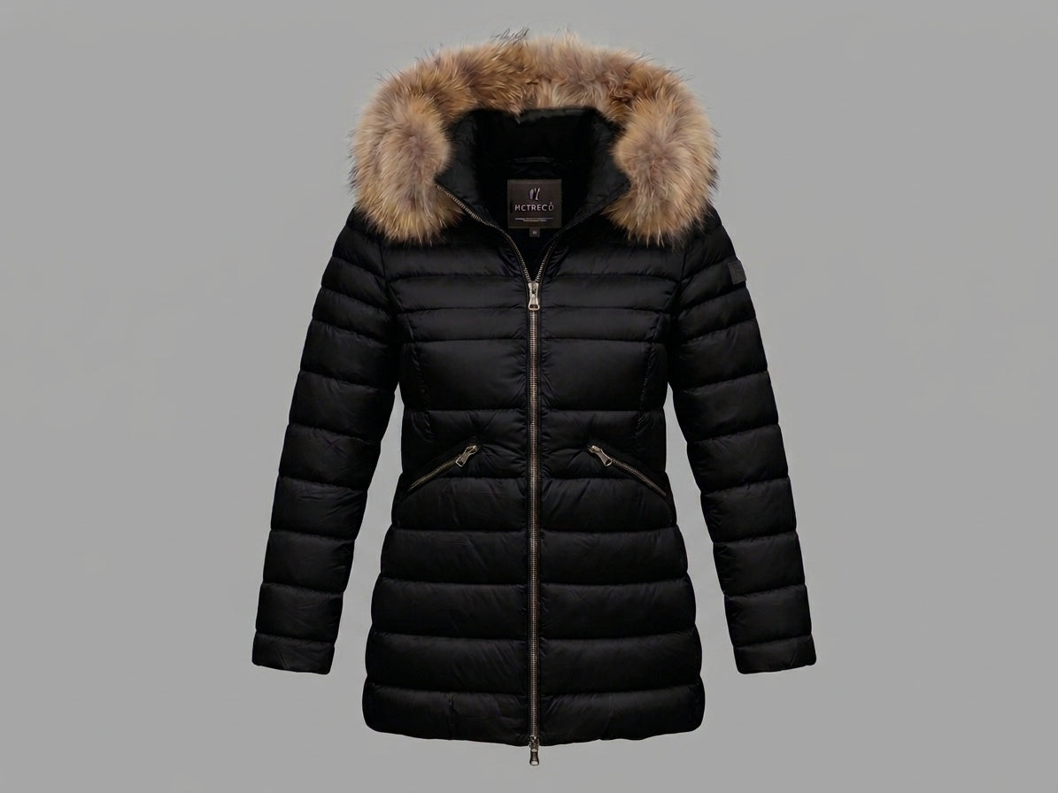 piumino lungo in piuma danatra 8R603M CRV HETREGO 