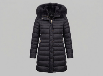 parka lungo con pelliccia di volpe 8R651F BRW HETREGO 