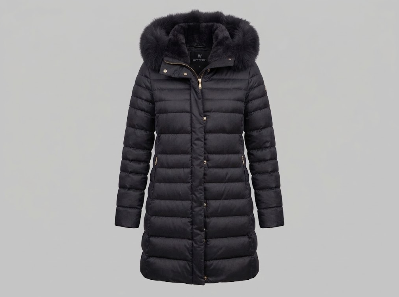 parka lungo con pelliccia di volpe 8R651F BRW HETREGO 