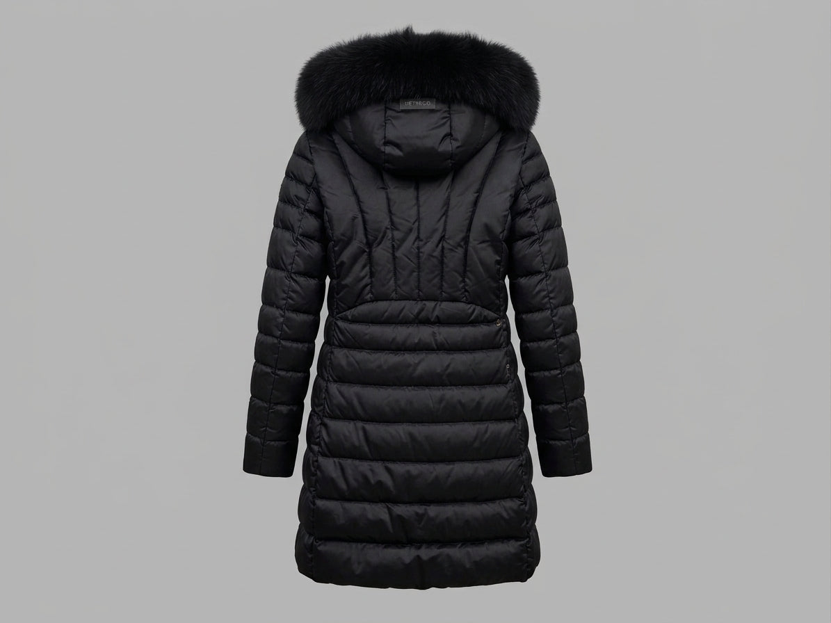 parka lungo con pelliccia di volpe 8R651F BRW HETREGO 