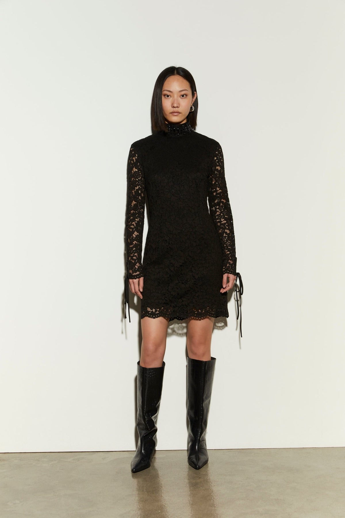 abito in pizzo IS26FW-A103-T020 900 BLACK ISABELLE BLANCHE PARIS 