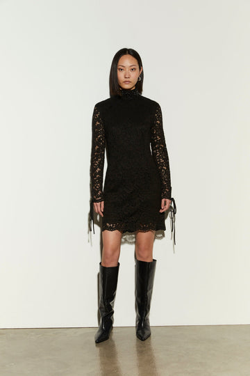 abito in pizzo IS26FW-A103-T020 900 BLACK ISABELLE BLANCHE PARIS 