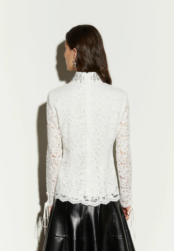 camicetta in pizzo IS26FW-C104-T020 110 EGRET ISABELLE BLANCHE PARIS 