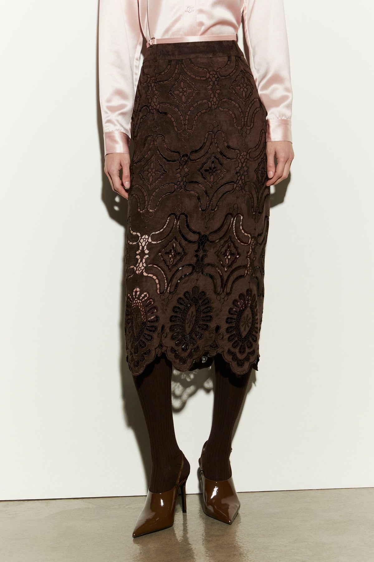 gonna in finta pelle scamosciata IS26FW-G083-T021 439 DARK HEART ISABELLE BLANCHE PARIS 