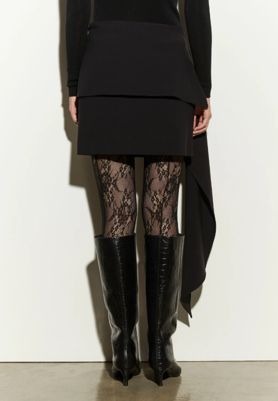 minigonna con strappo laterale IS26FW-G192-T022 900 BLACK ISABELLE BLANCHE PARIS 
