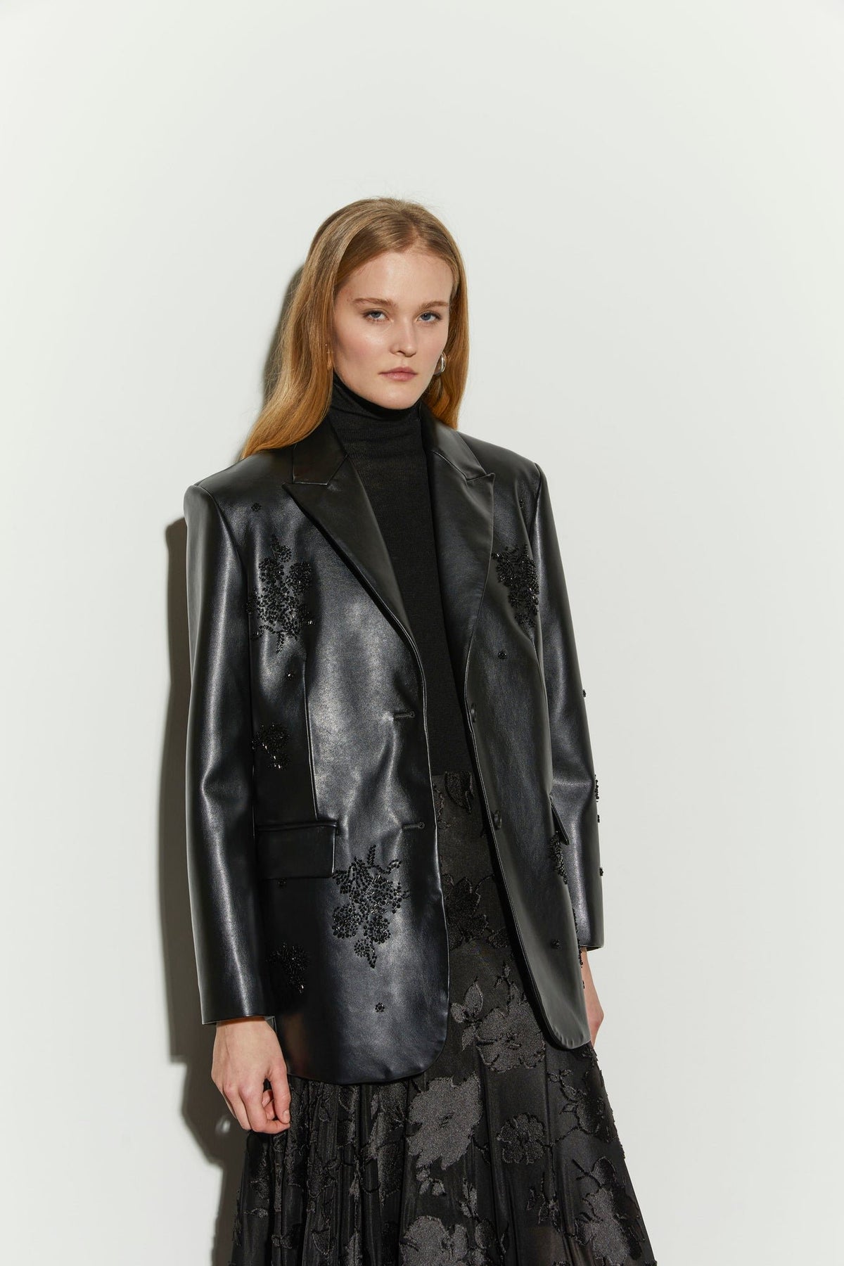 giacca in similpelle con perline IS26FW-J069-T008 900 BLACK ISABELLE BLANCHE PARIS 