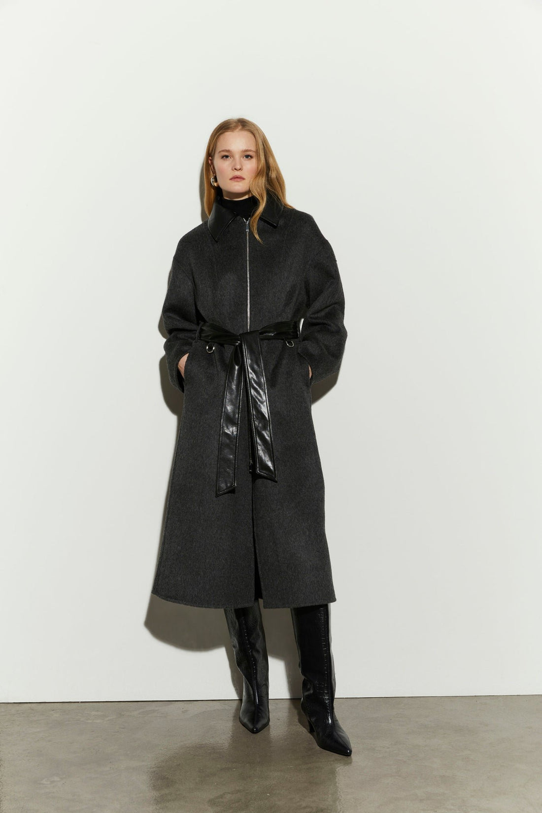 cappotto in doppia lana IS26FW-J165-T029 911 ANTHRACITE ISABELLE BLANCHE PARIS 