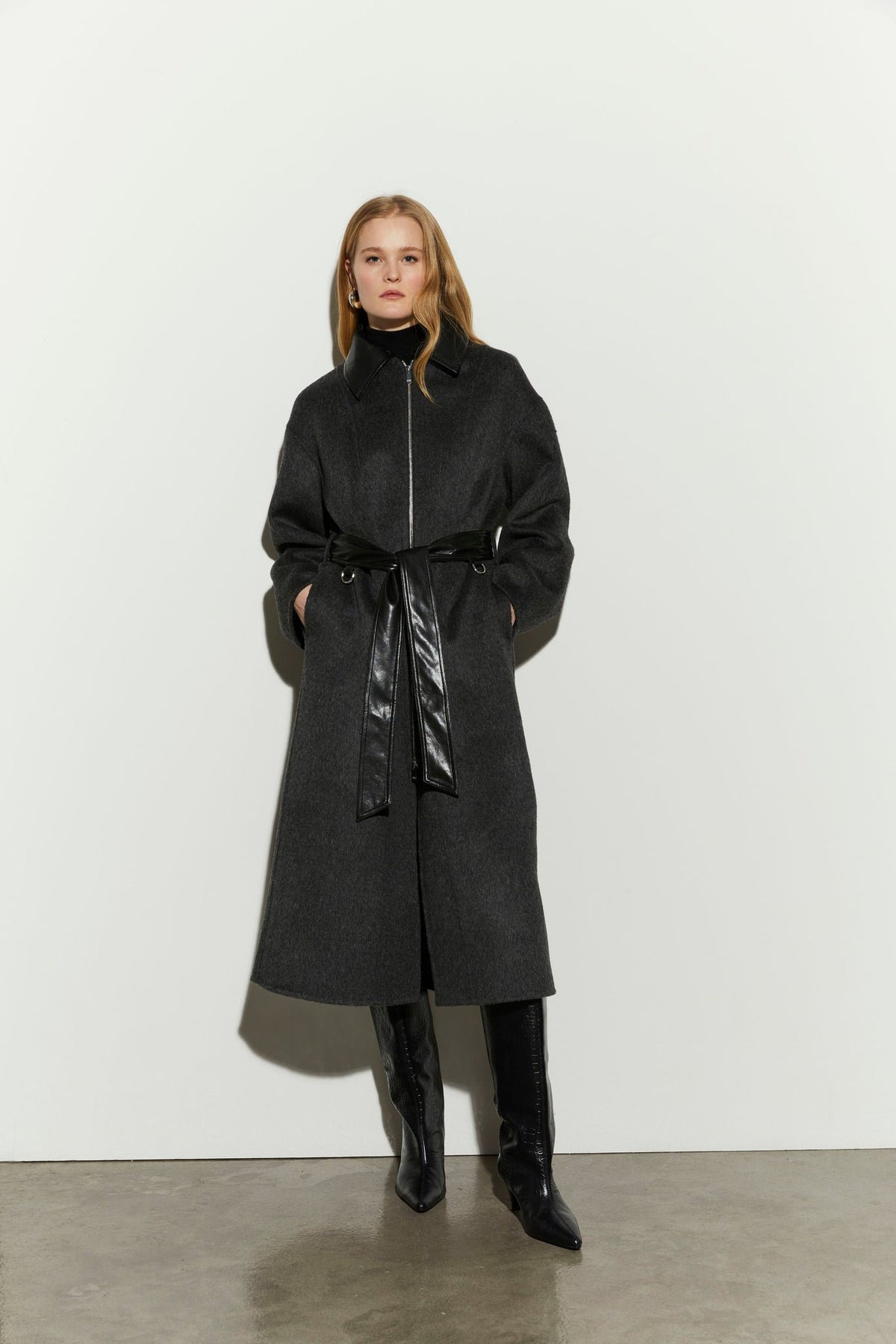 cappotto in doppia lana IS26FW-J165-T029 911 ANTHRACITE ISABELLE BLANCHE PARIS 