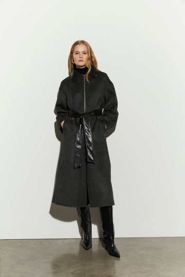 cappotto in doppia lana IS26FW-J165-T029 911 ANTHRACITE ISABELLE BLANCHE PARIS 