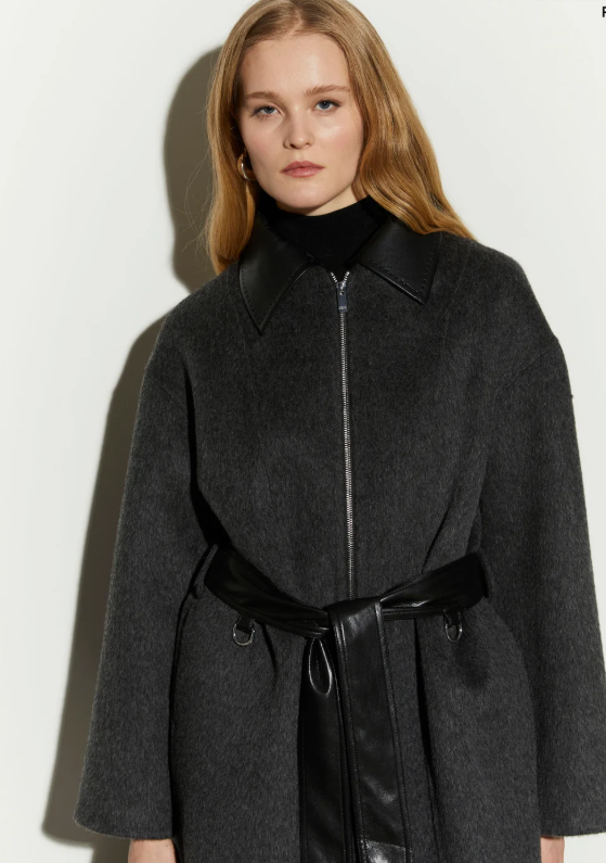 cappotto in doppia lana IS26FW-J165-T029 911 ANTHRACITE ISABELLE BLANCHE PARIS 