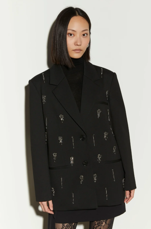 giacca con applicazioni IS26FW-J195-T019 900 BLACK ISABELLE BLANCHE PARIS 