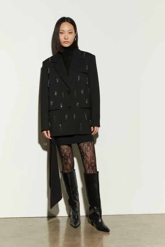 giacca con applicazioni IS26FW-J195-T019 900 BLACK ISABELLE BLANCHE PARIS 