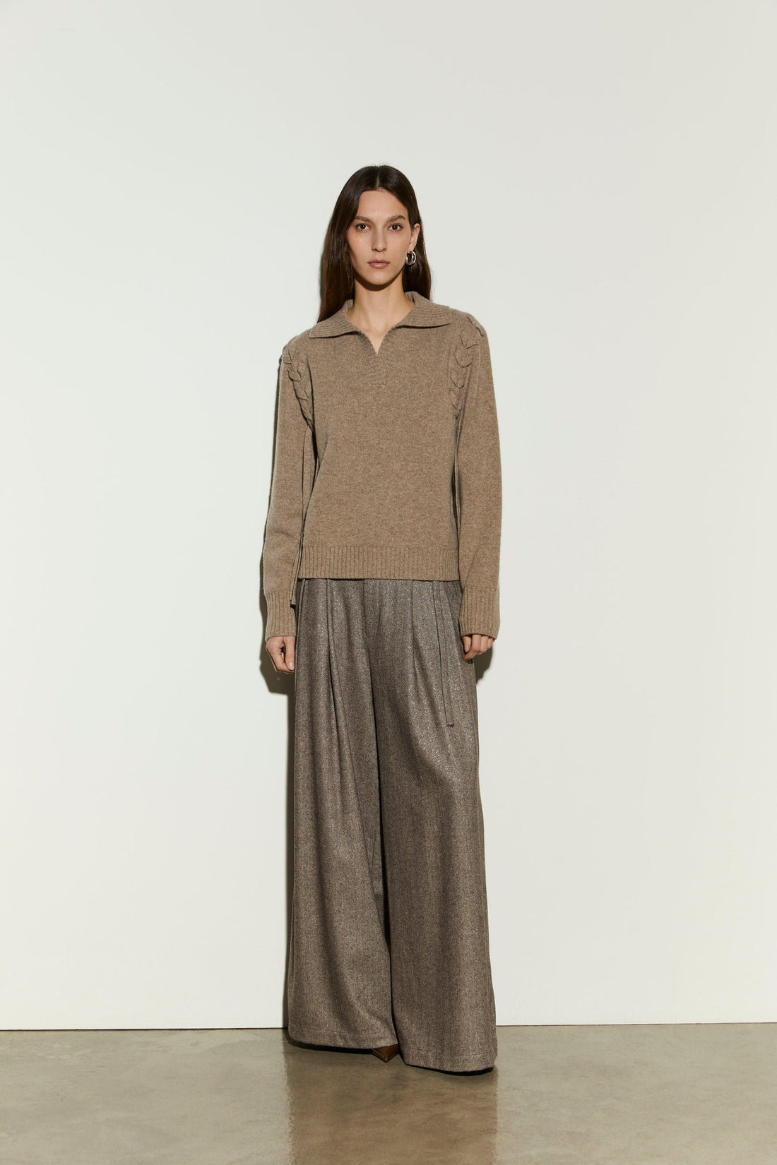 polo in maglia IS26FW-M021-F006 375 OATMEAL ISABELLE BLANCHE PARIS 