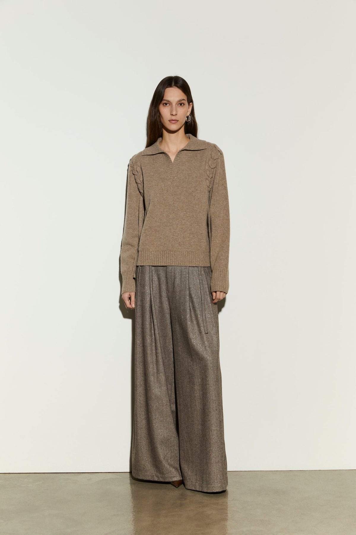polo in maglia IS26FW-M021-F006 375 OATMEAL ISABELLE BLANCHE PARIS 