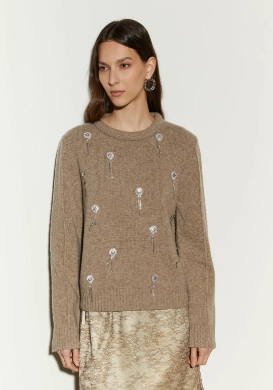 maglione girocollo IS26FW-M161-F006 375 OATMEAL ISABELLE BLANCHE PARIS 