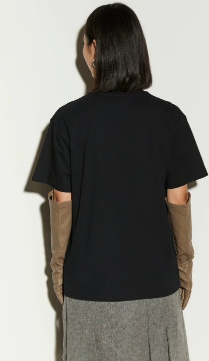 t-shirt con strass IS26FW-T211-T031 900 BLACK ISABELLE BLANCHE PARIS 