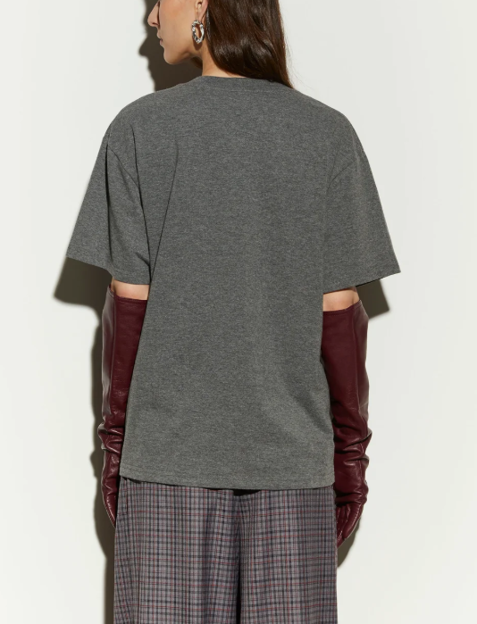 t-shirt con ricamo strass IS26FW-T254-T031 906 GRAY ISABELLE BLANCHE PARIS 