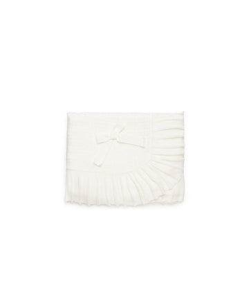 scialle arricciato con balza plissettata 26512 CRUDO JULIANA 