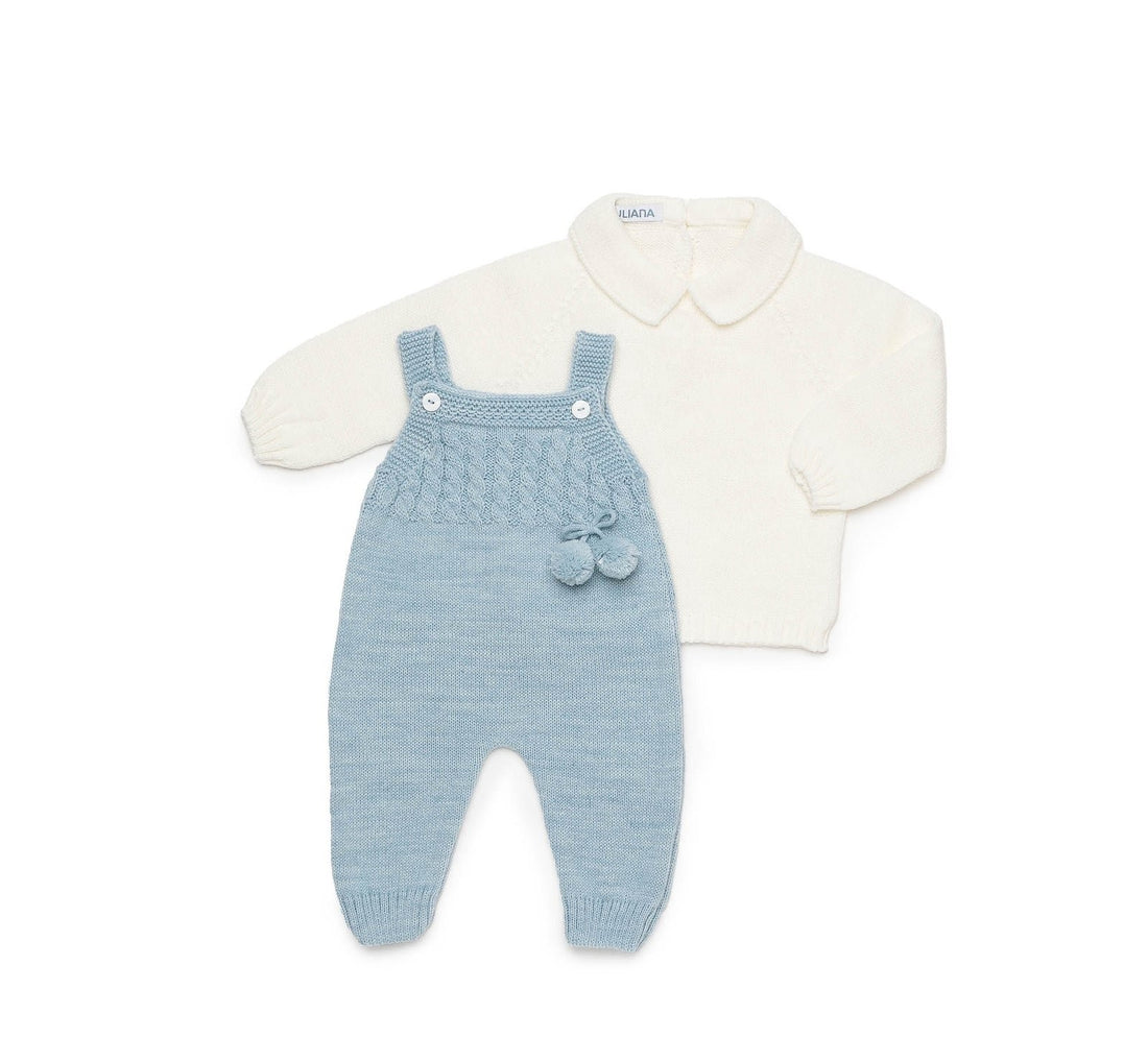 salopette in maglia a trecce con maglia coordinata 26615 78-4 JULIANA 