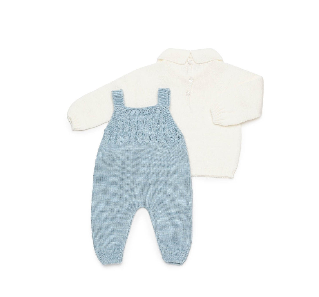 salopette in maglia a trecce con maglia coordinata 26615 78-4 JULIANA 