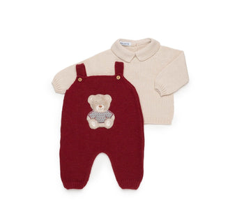 salopette in maglia ricamo orsetto 26616 54 JULIANA 