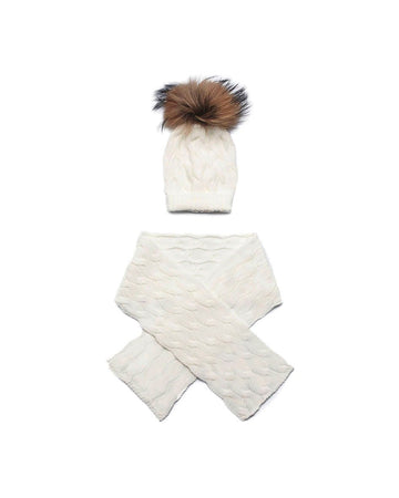 sciarpa a trecce con cuffia in pelliccia naturale 501 4 JULIANA 