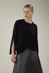 KANGRA maglia girocollo in lana merino Nero