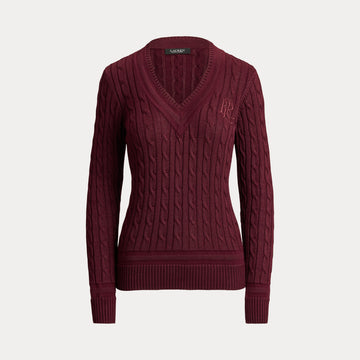 maglione a trecce con scollo V 200-888795 501 LAUREN RALPH LAUREN 