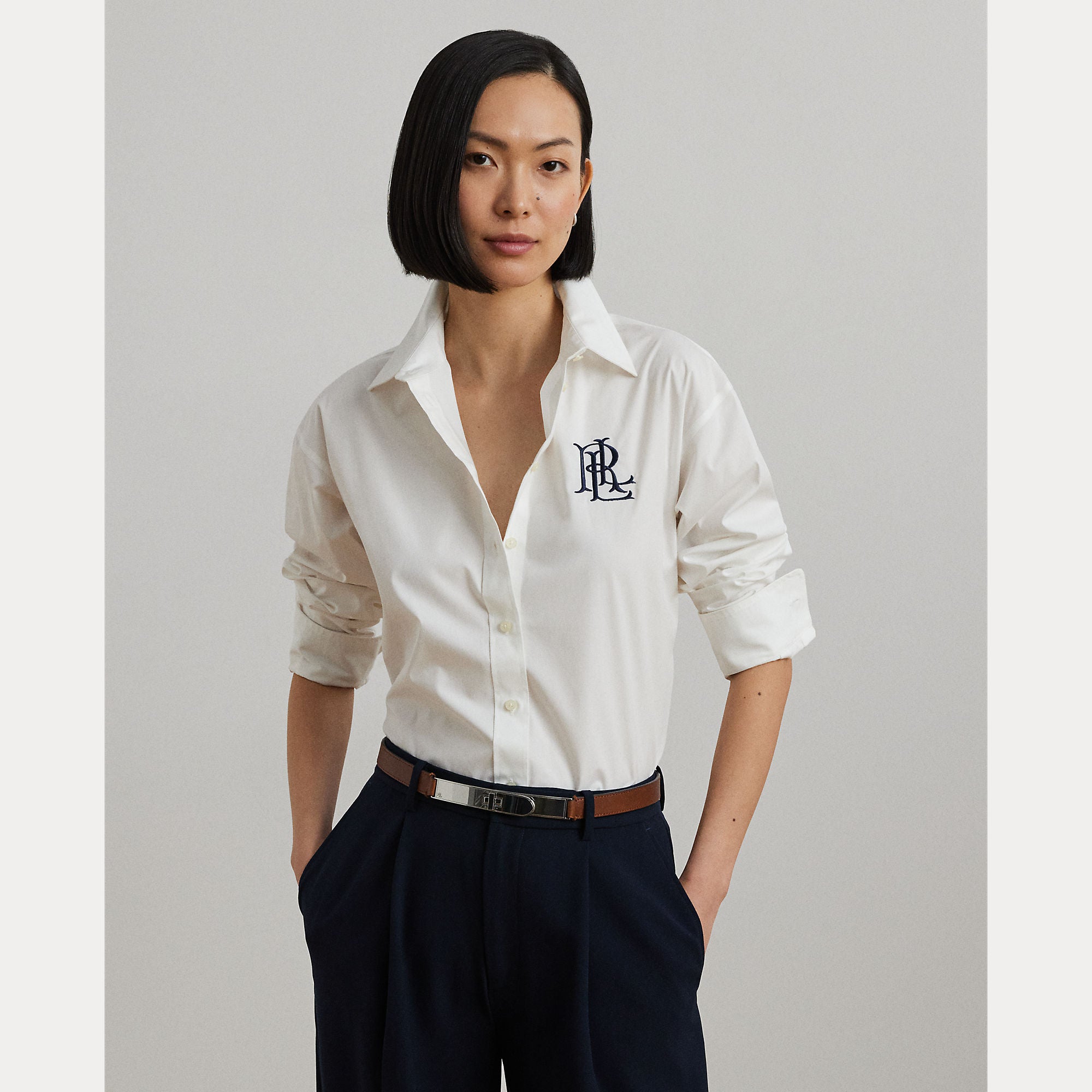 camicia in cotone elasticizzato 200-932538 001 LAUREN RALPH LAUREN 