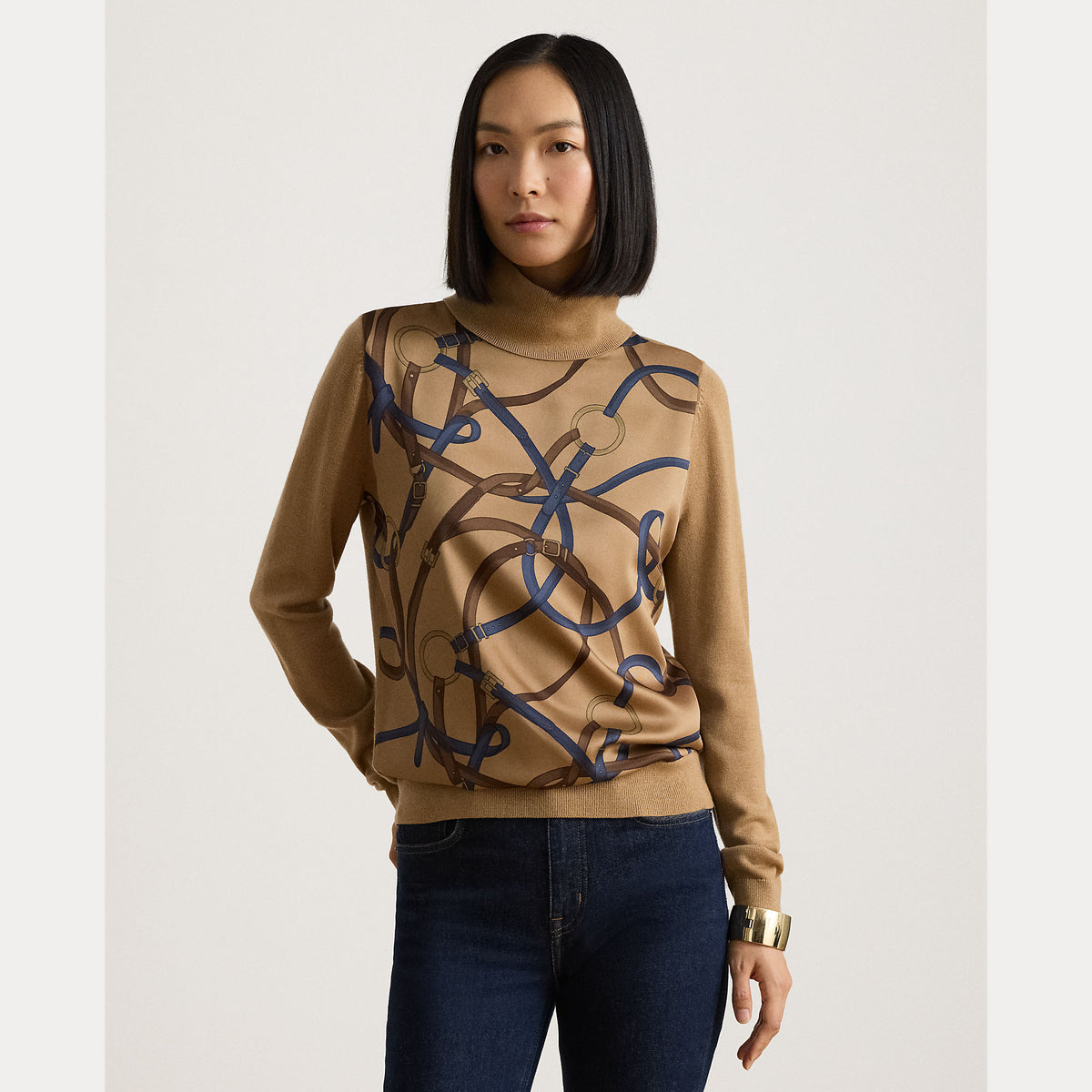 maglione collo alto con cintura 200-B27532 001 LAUREN RALPH LAUREN 