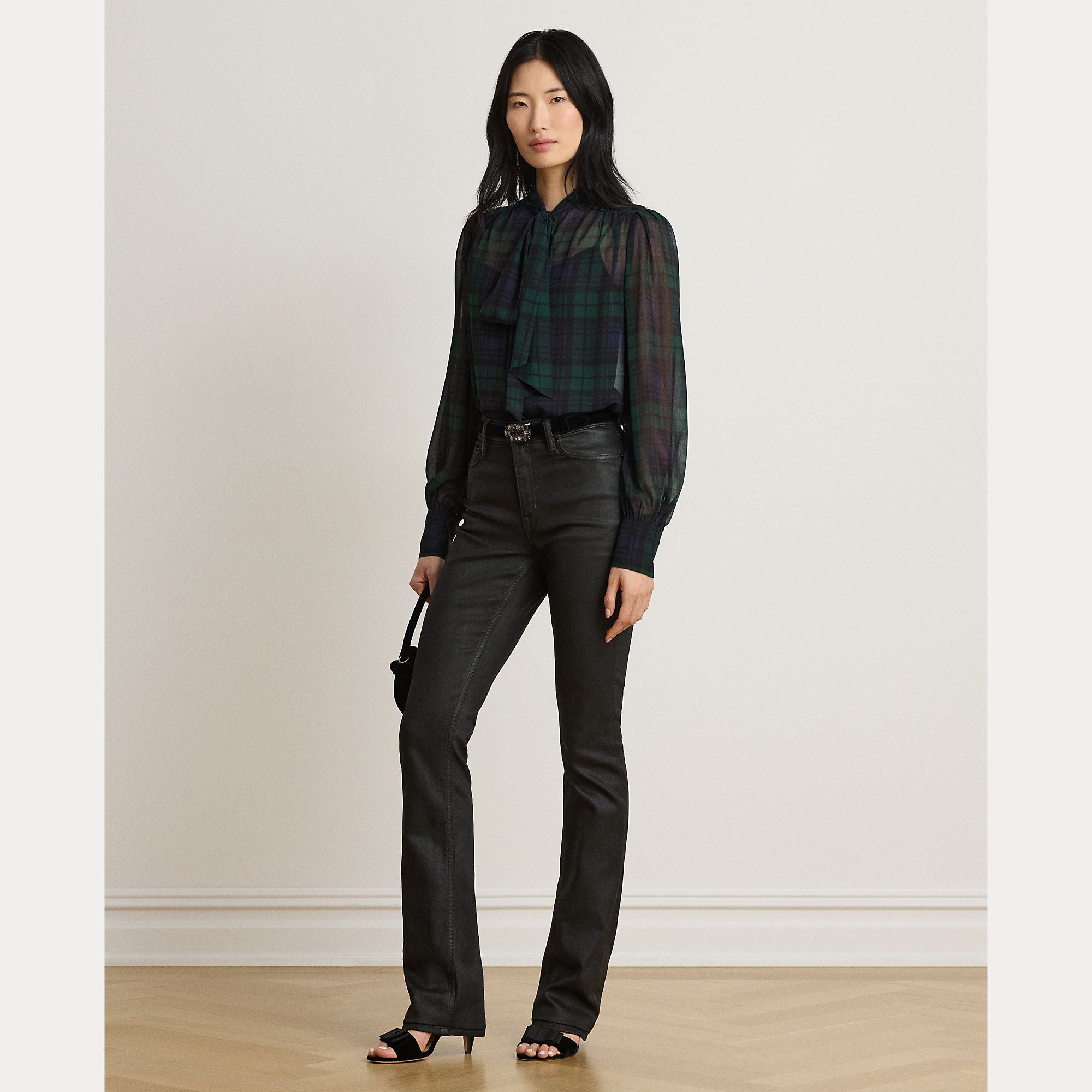blusa in georgette con lacci 200-B27683 001 LAUREN RALPH LAUREN 