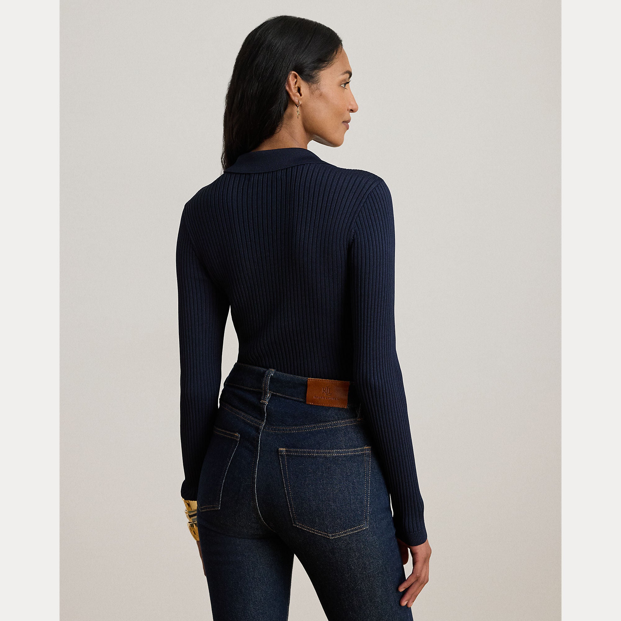 maglione polo a costine 200-P03459 001 LAUREN RALPH LAUREN 
