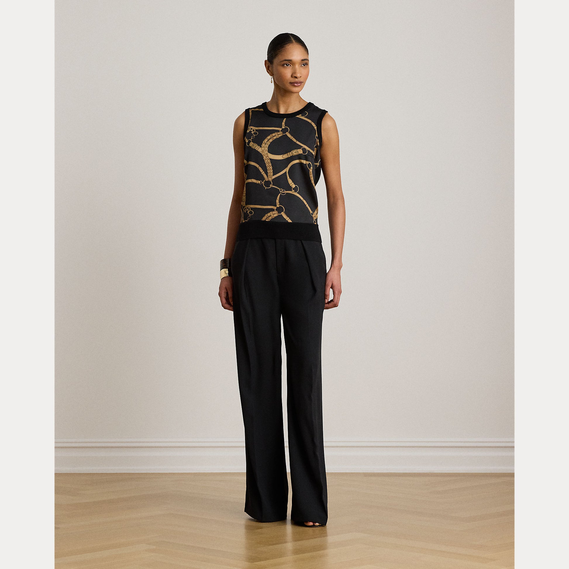 maglione smanicato con stampa 200-P13976 001 LAUREN RALPH LAUREN 