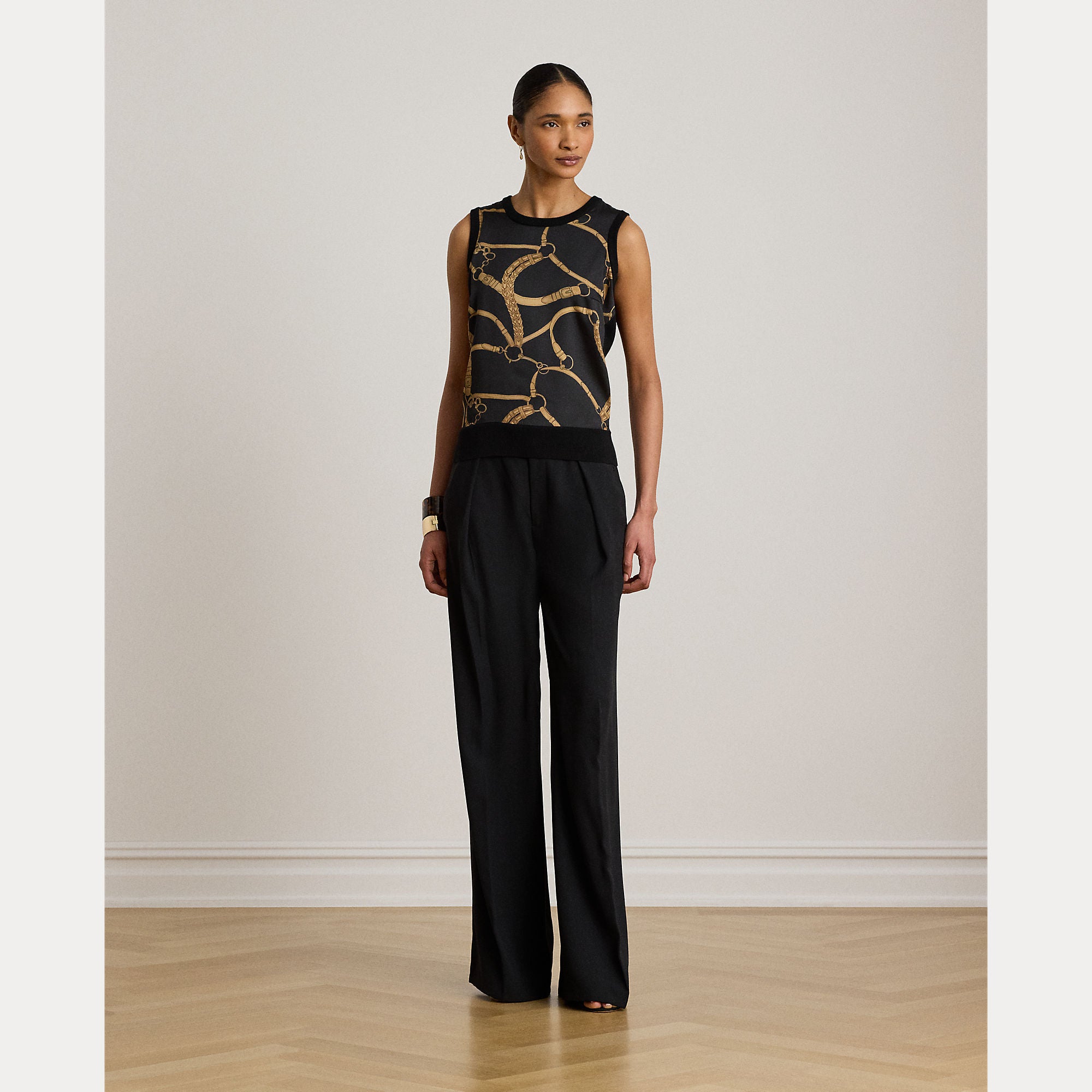 maglione smanicato con stampa 200-P13976 001 LAUREN RALPH LAUREN 