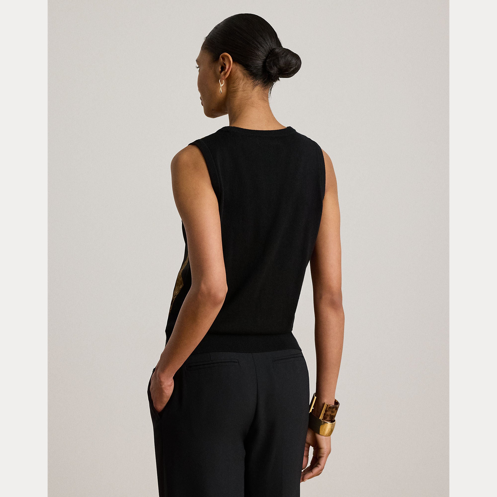 maglione smanicato con stampa 200-P13976 001 LAUREN RALPH LAUREN 