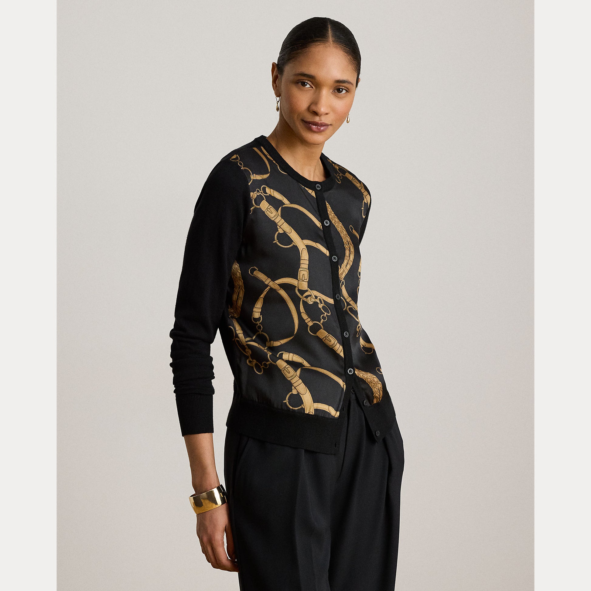 cardigan in cotone con stampa 200-P13977 001 LAUREN RALPH LAUREN 