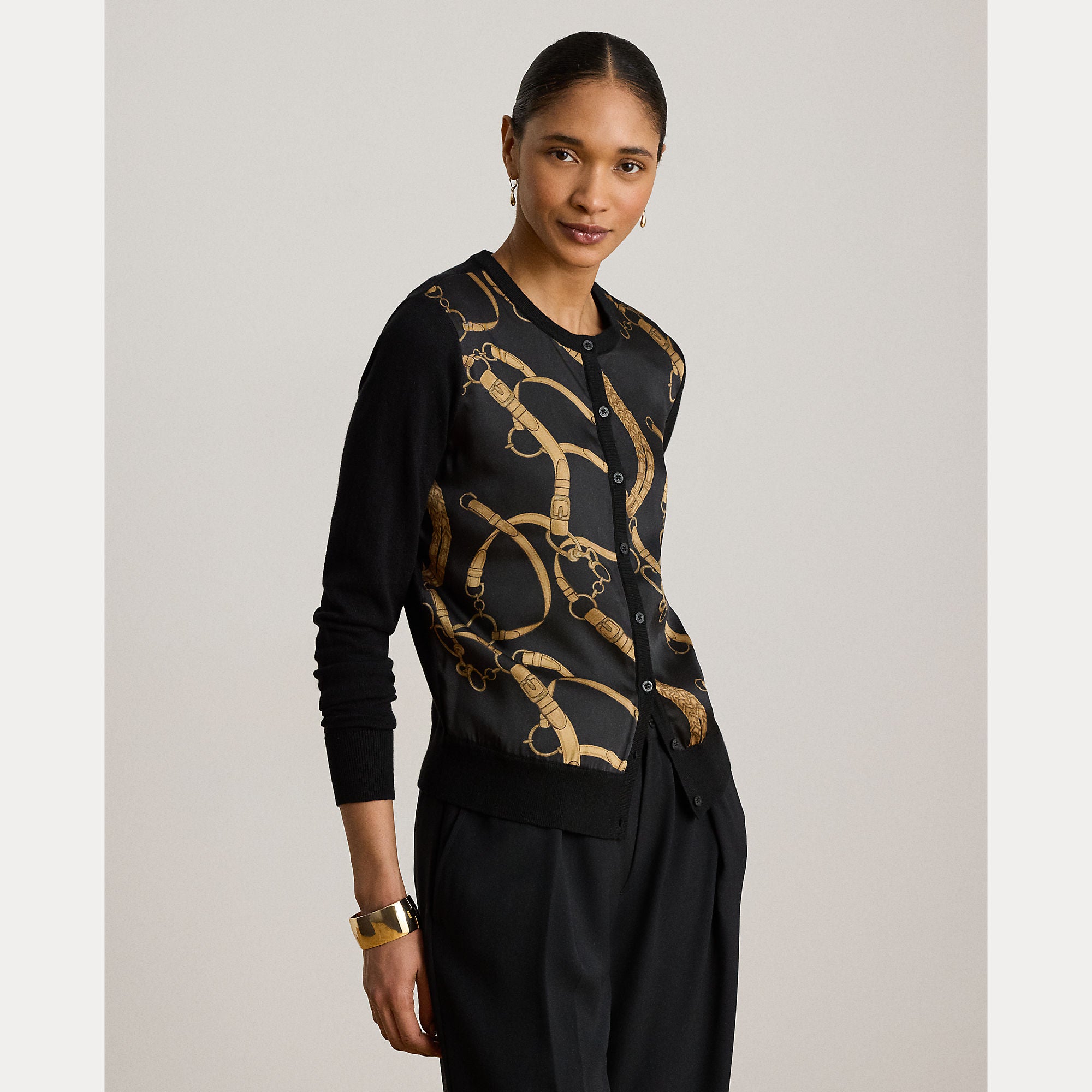 cardigan in cotone con stampa 200-P13977 001 LAUREN RALPH LAUREN 