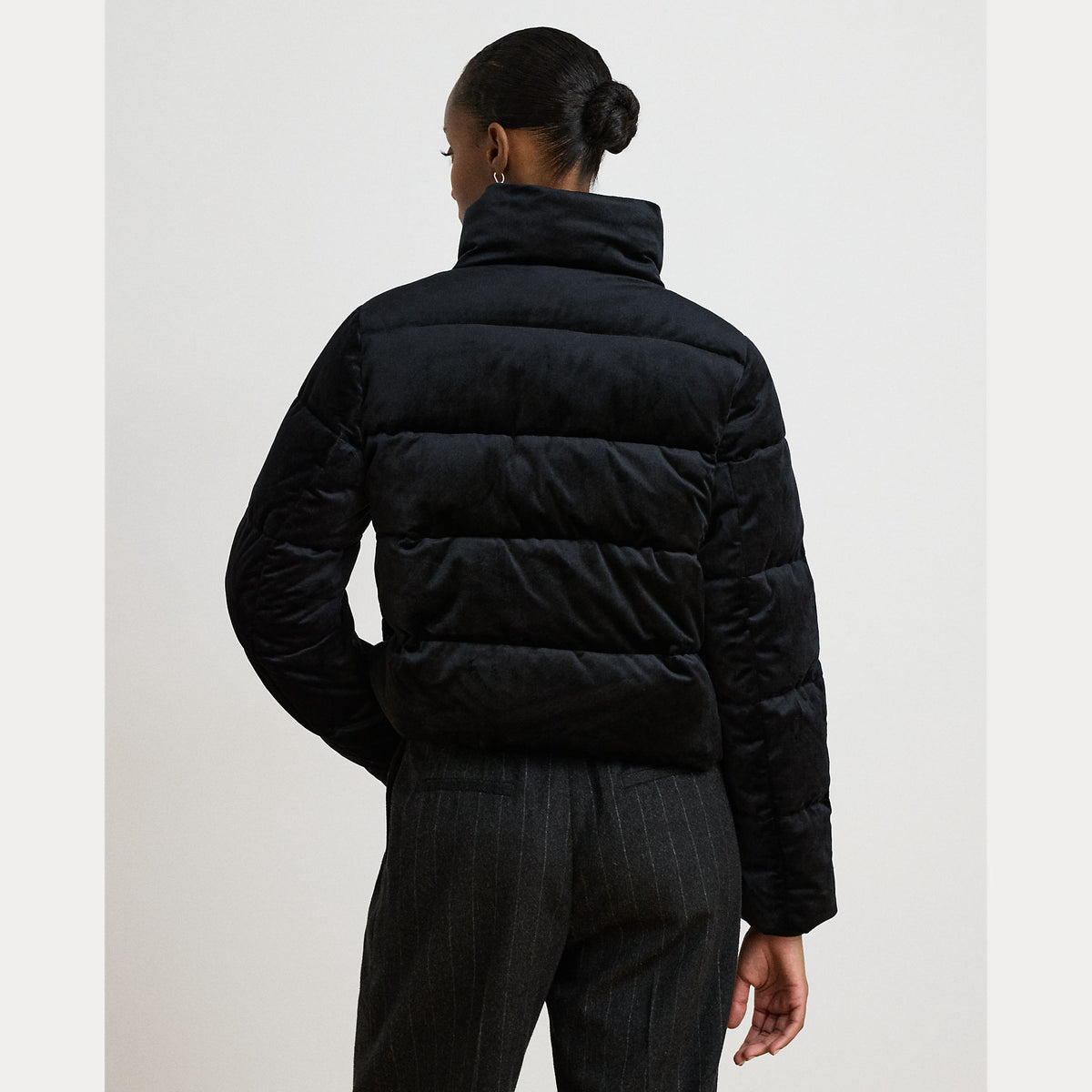 giubbino a collo alto in velluto 297-P23453 001 LAUREN RALPH LAUREN 