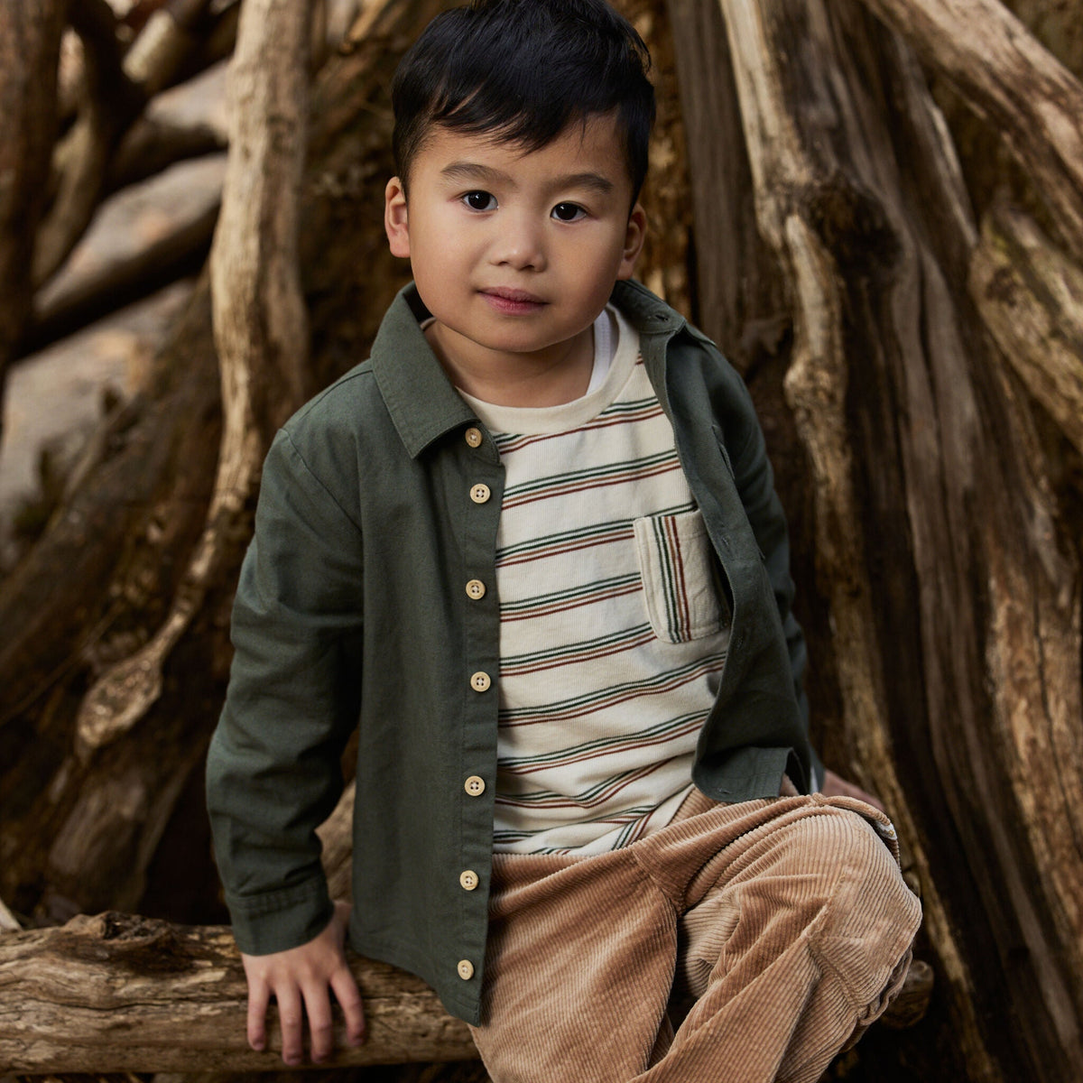 MAGLIA CON TASCHINO CL2609110 SAFARI STRIPE LITTLE DUTCH 