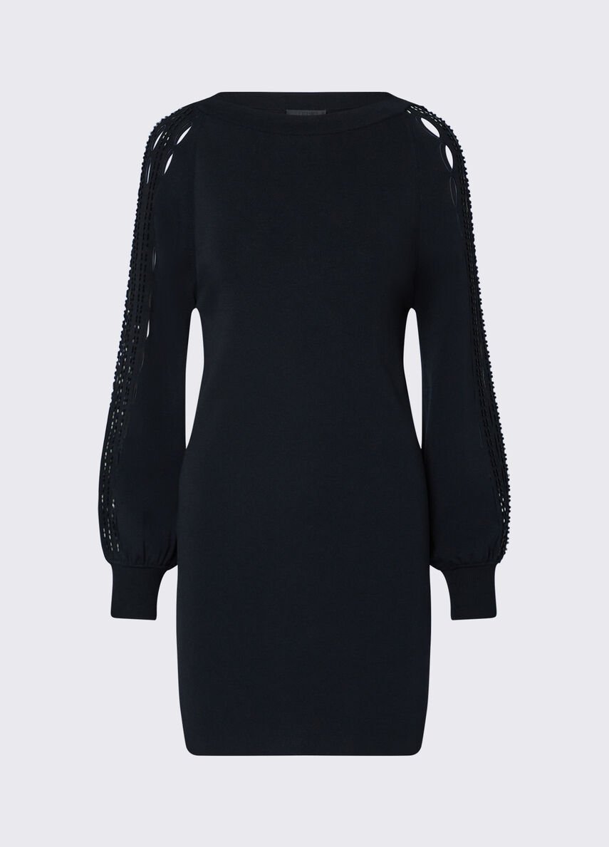 abito cut out ricamti CF6004MS55N 22222 LIU JO BLACK 