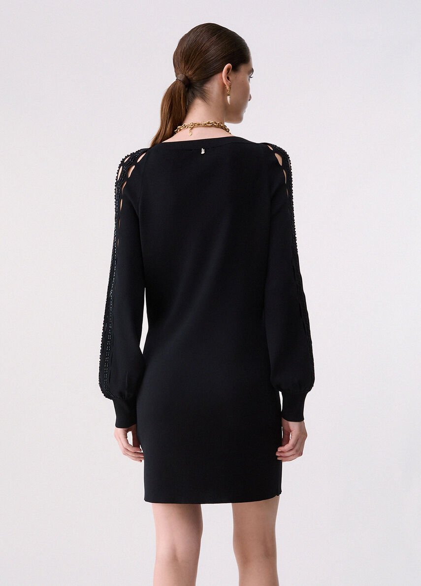 abito cut out ricamti CF6004MS55N 22222 LIU JO BLACK 