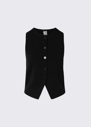 gilet in maglia con dettaglio in pizzo CF6006MS55N 22222 LIU JO BLACK 
