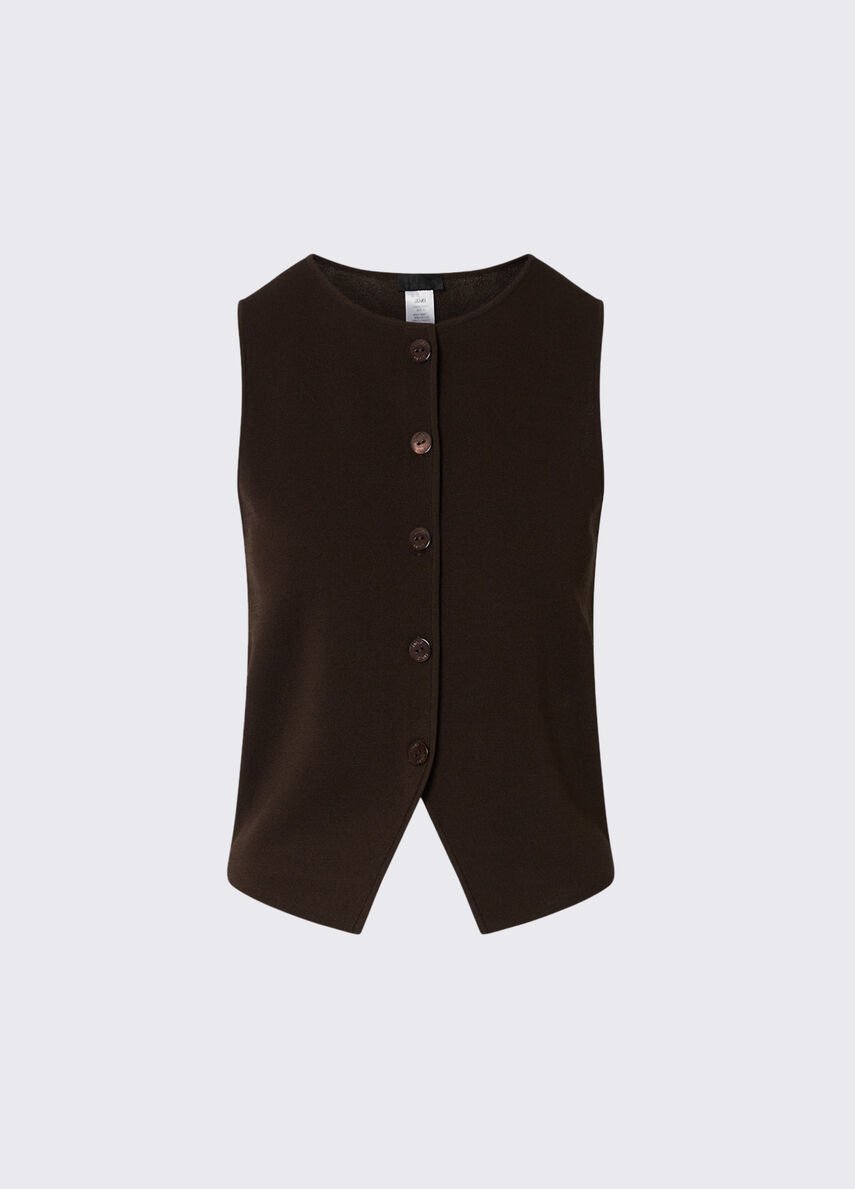 gilet in maglia con dettaglio in pizzo CF6006MS55N X0807 LIU JO BLACK 
